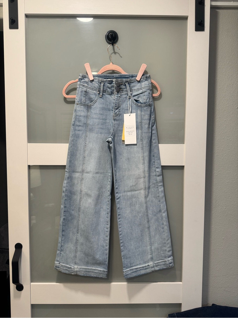 Light Blue High-Rise Wide-Leg Jeans for Women - Size 0